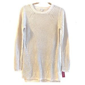 Cream tunic length sweater. Size S. NWT